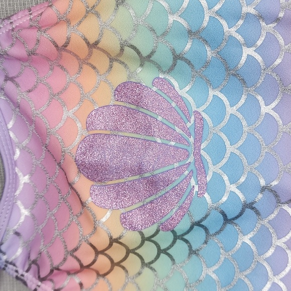 MONKEY BARS Tankini top. Mermaid/Rainbow Pastels. Size: 2/3Y (2T-3T) - Picture 2 of 7